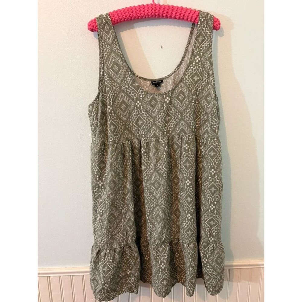 Torrid 2X green sleeveless tunic dress